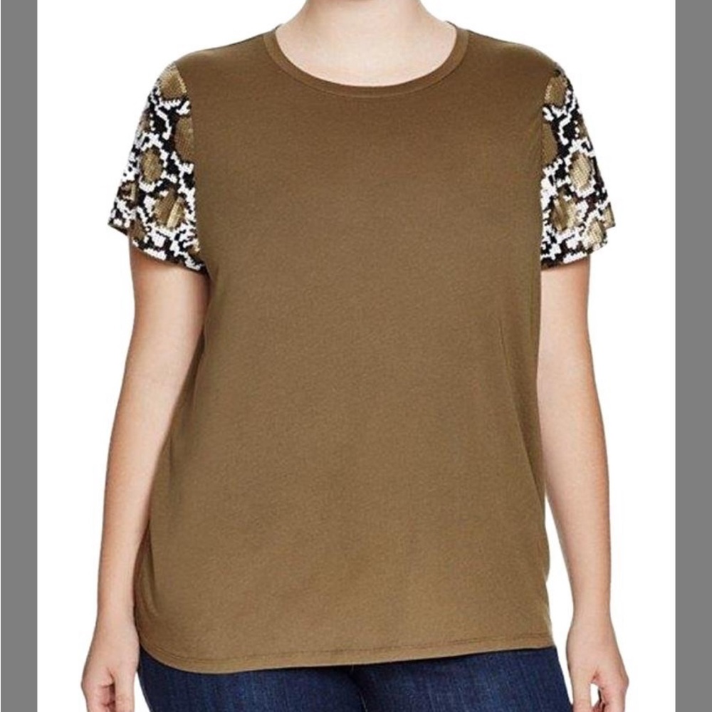 Michael Michael Kors Sequin Sleeve Tee Shirt